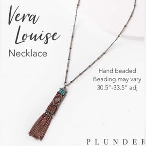 Plunder Vera Louise Necklace - Brown and Turquoise  NIB